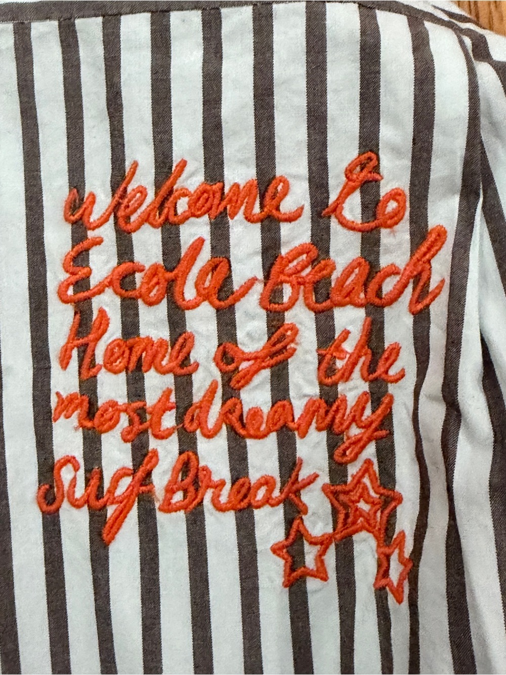 We The Free Striped Button-Down Shirt with Multicolor Embroidery - Picture 5 of 10